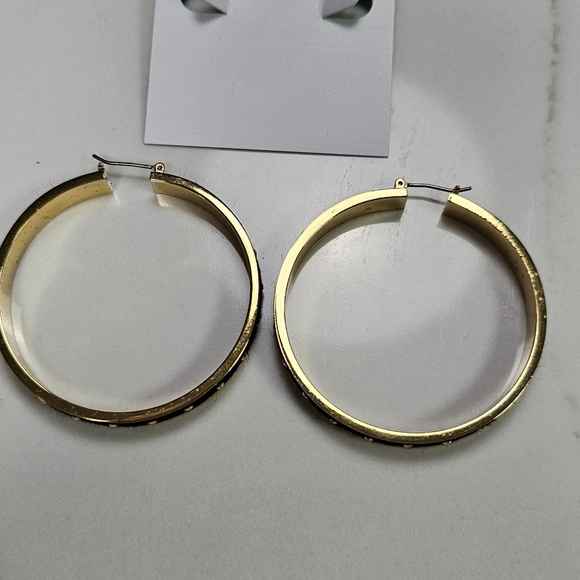 Kate Spade Elegant Black and Gold Hoop Earrings - Picture 3 of 7